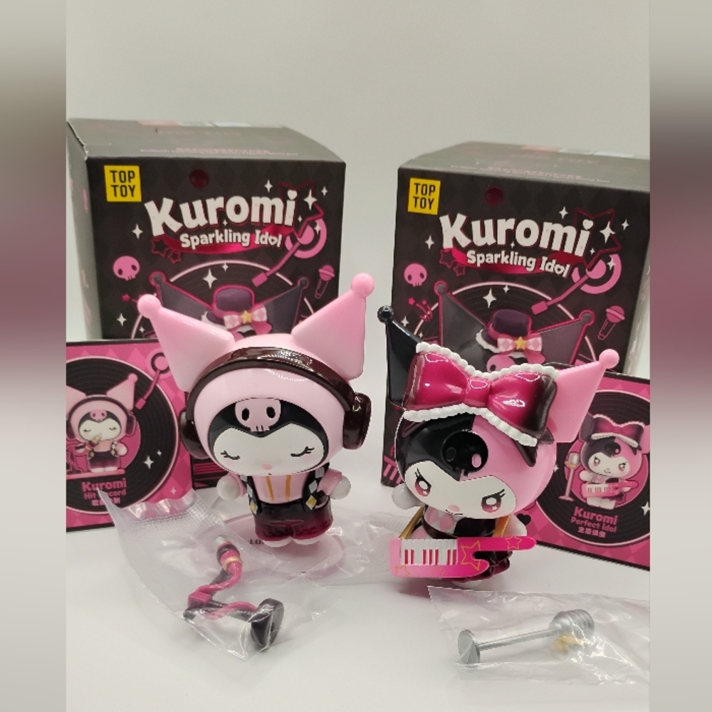 (2)RARE Kuromi Sparkling Idol Figurine BUNDLE "Hit Record" "Perfect Idol"